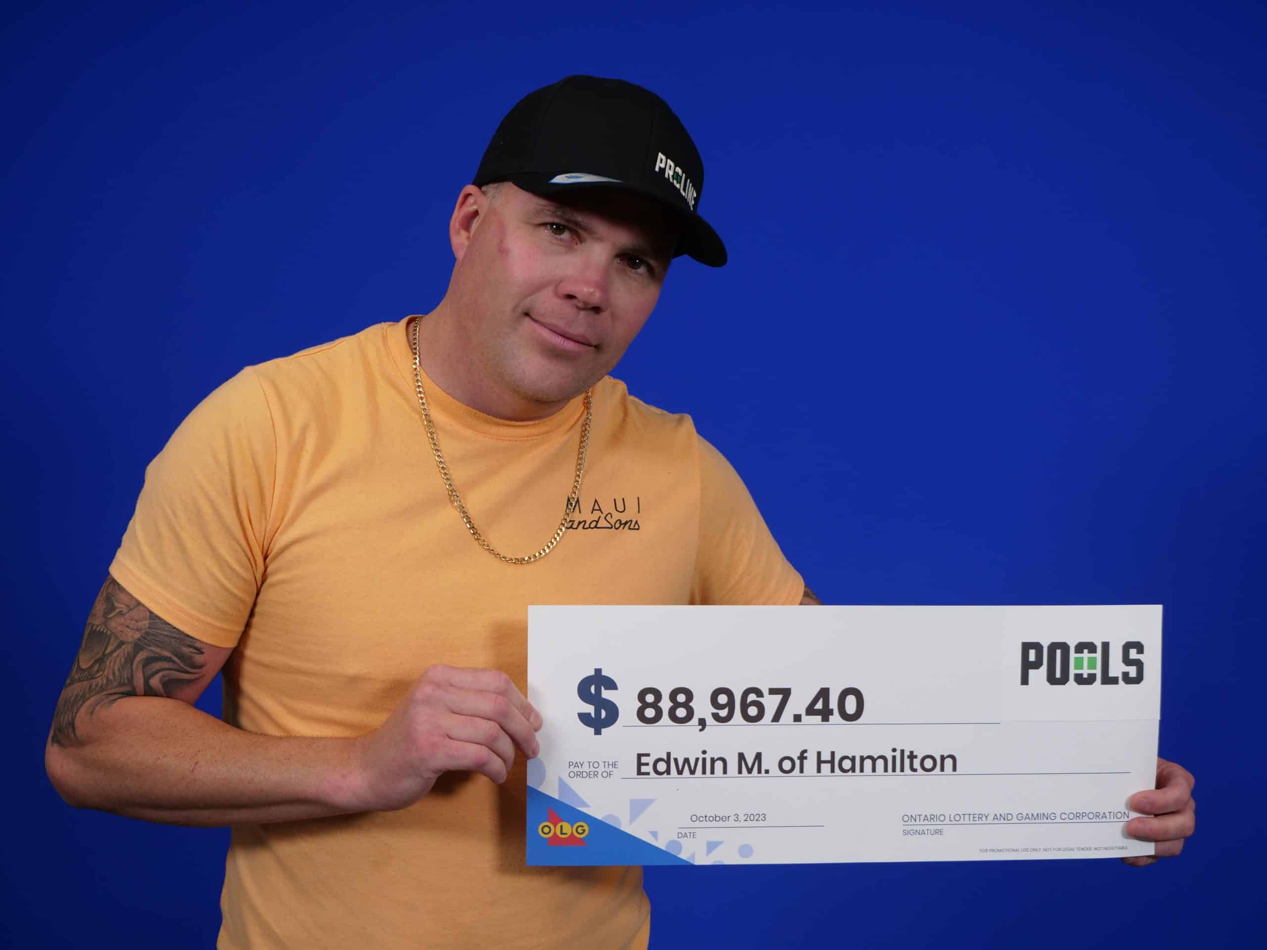 Hamilton construction worker celebrates his $88K POOLS draw win